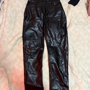 Abercrombie faux leather straight leg pants